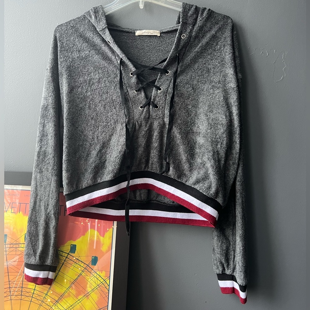 Terry cropped hoodie